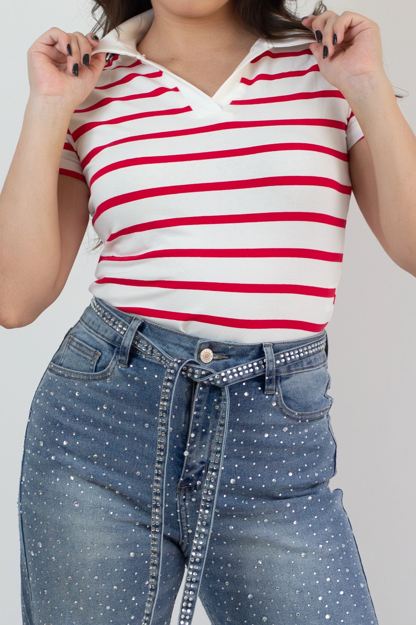 Blusa satinada con cuello halter