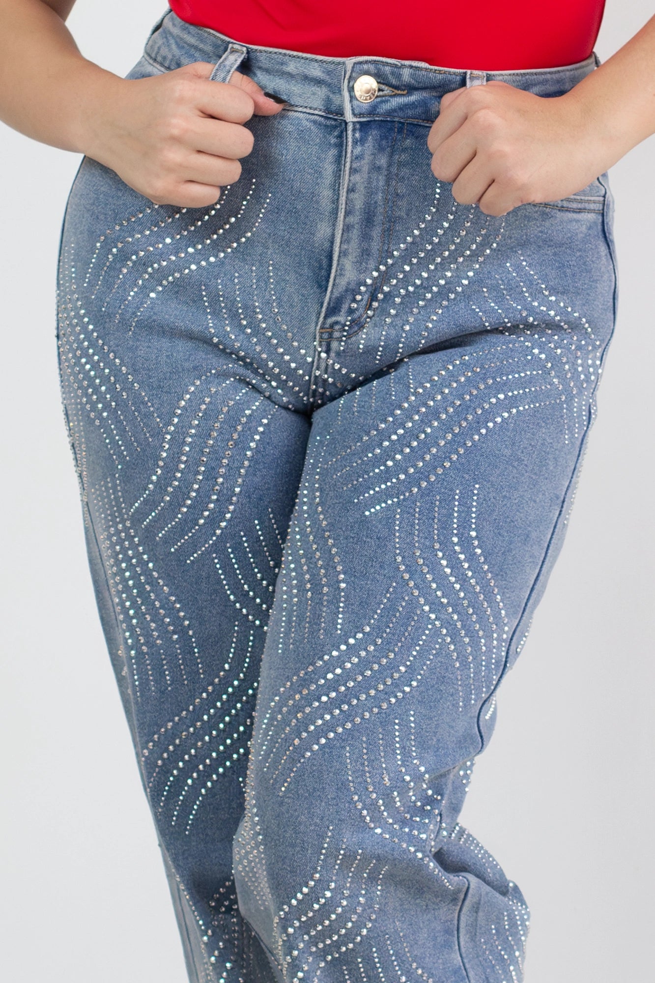 Top de punto con mangas globo